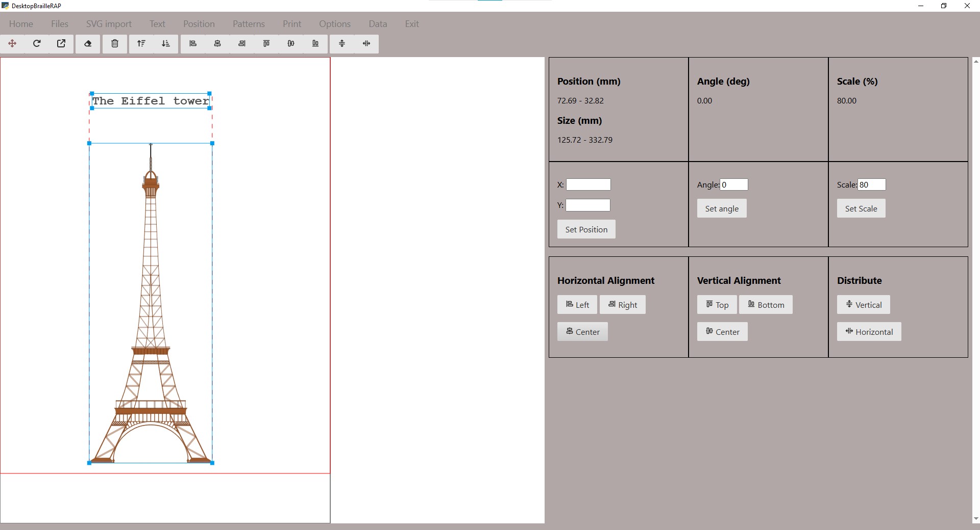 Position page screenshot