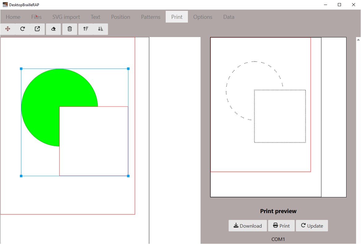 Screenshot of the pattern page