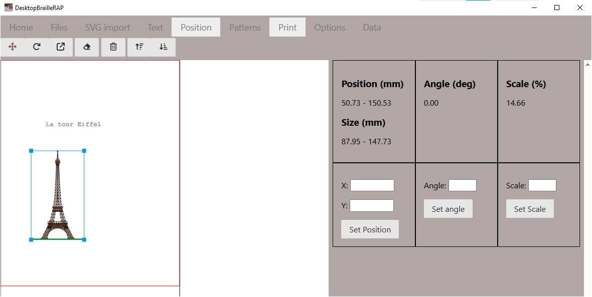 Position page screenshot